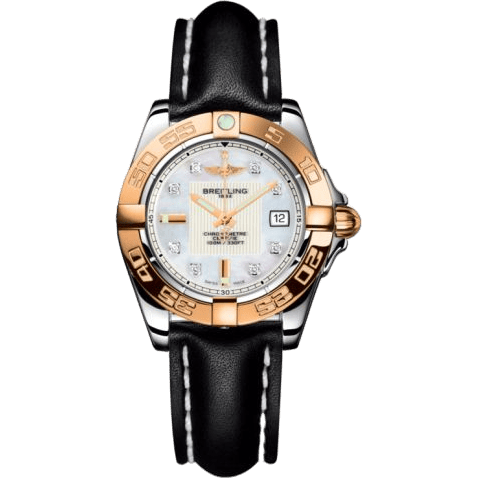 Galactic 32 Stainless Steel / Rose Gold / Pearl Diamond / Calf