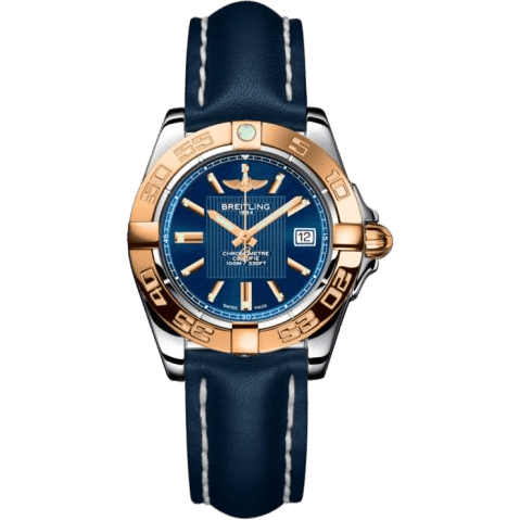 Galactic 32 Stainless Steel / Rose Gold / Metallica Blue / Calf