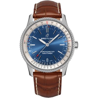 Navitimer 1 38 Automatic Stainless Steel / Blue / Croco / Pin