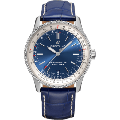 Navitimer 1 38 Automatic Stainless Steel / Blue / Croco / Folding