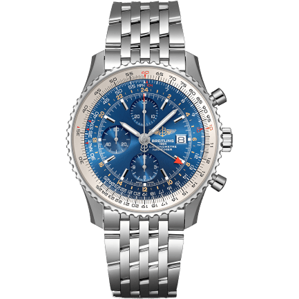 Navitimer World Stainless Steel / Blue / Bracelet