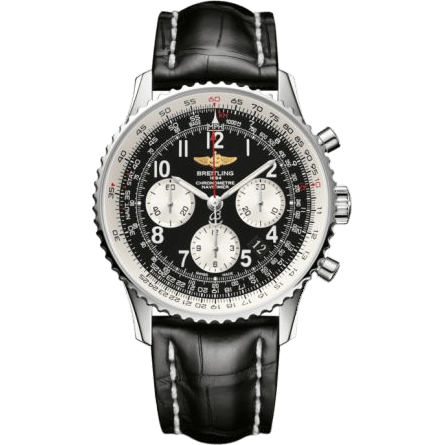 Navitimer 01 43 Stainless Steel / Black Arabic / Croco