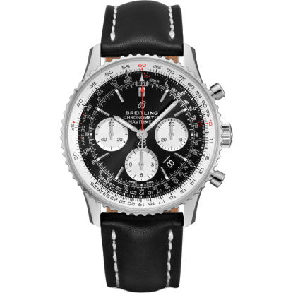 Navitimer 1 B01 Chronograph 43 Stainless Steel / Black / Calf / Pin
