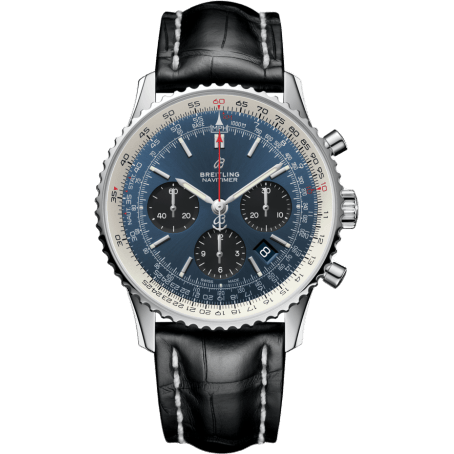 Navitimer 1 B01 Chronograph 43 Stainless Steel / Blue / Croco / Pin