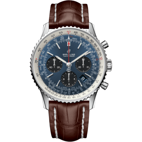 Navitimer 1 B01 Chronograph 43 Stainless Steel / Blue / Croco / Pin