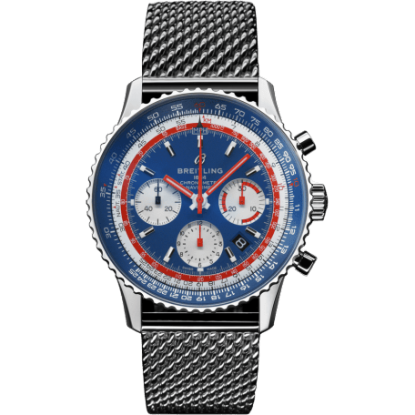 Navitimer 1 B01 Chronograph 43 Stainless Steel / Airline Editions Pan Am / Mesh