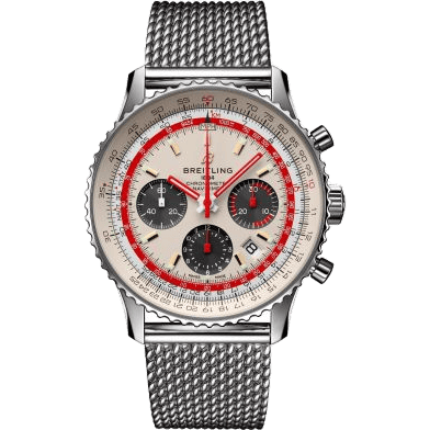 Navitimer 1 B01 Chronograph 43 Stainless Steel / Airline Editions TWA / Mesh