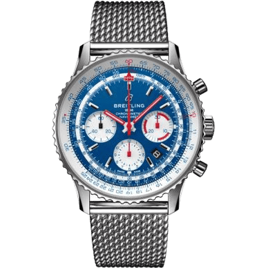 Navitimer 1 B01 Chronograph 43 Stainless Steel / Airline Editions American Airlines / Mesh