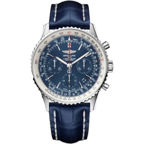 Navitimer 01 43 Stainless Steel / Blue Sky / Croco / Pin