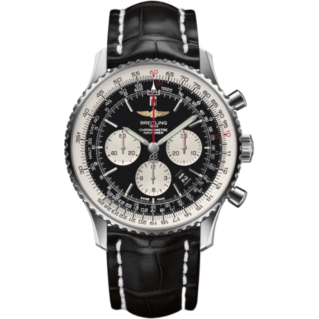 Navitimer 01 46 Stainless Steel / Black / Croco / Pin