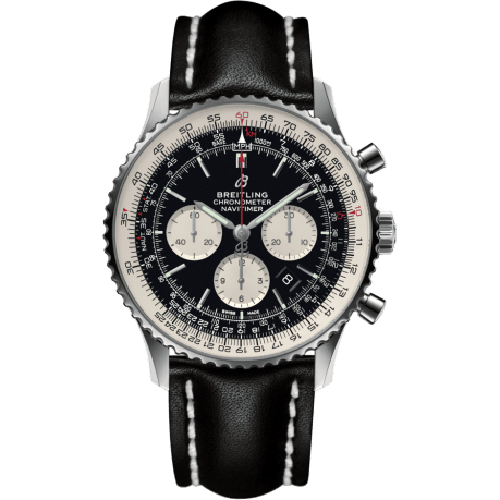 Navitimer 1 B01 Chronograph 46 Stainless Steel / Black / Calf / Pin