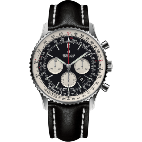 Navitimer 1 B01 Chronograph 46 Stainless Steel / Black / Calf / Folding