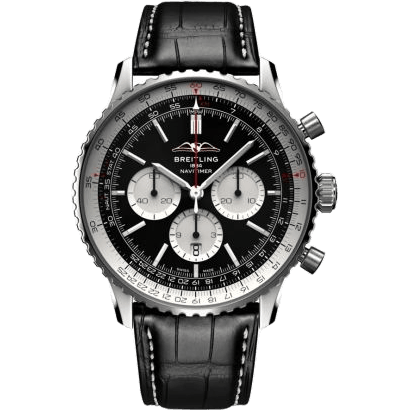 Navitimer B01 Chronograph 46 Stainless Steel / Black / Alligator - Folding