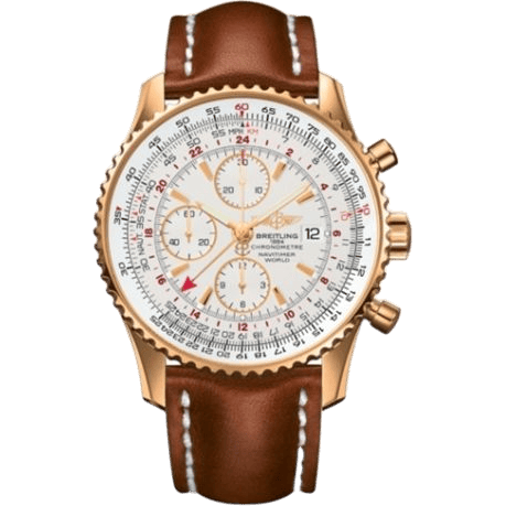 Navitimer World Red Gold / Silver / Calf