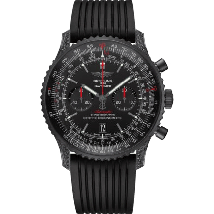 Navitimer 01 46 Blacksteel Diamondworks / Black / Rubber