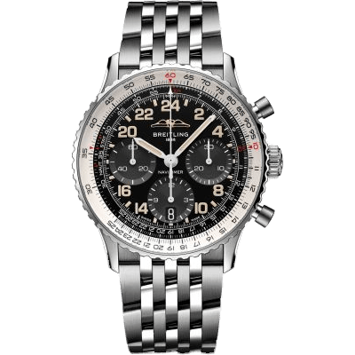 Navitimer B02 Chronograph 41 Cosmonaute Stainless Steel - Platinum / Black / Bracelet