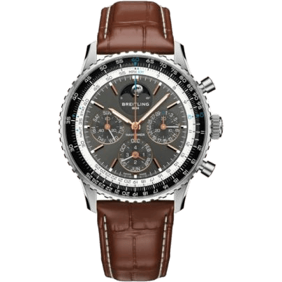 Navitimer B19 Chronograph 43 Perpetual Calendar Stainless Steel - Platinum / Grey