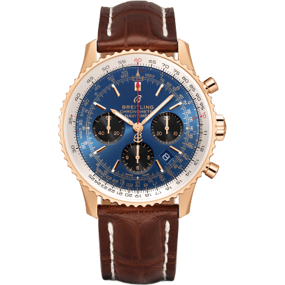 Navitimer 1 B01 Chronograph 43 Red Gold / Blue / Croco / Pin