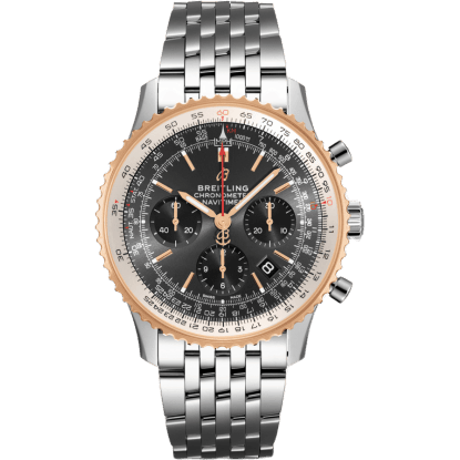 Navitimer 1 B01 Chronograph 43 Stainless Steel / Red Gold / Grey / Croco / Pin