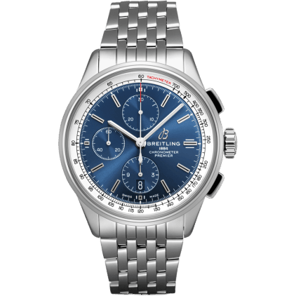 Premier Chronograph 42 Stainless Steel / Black / Croco Black / Tang