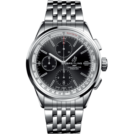 Premier Chronograph 42 Stainless Steel / Black / Bracelet