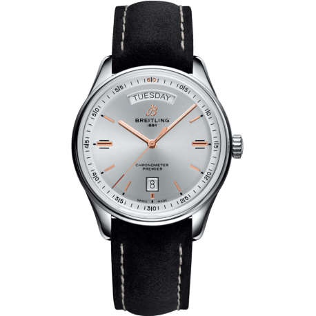 Premier Automatic Day & Date 40 Stainless Steel / Silver / Nubuck Black / Tang