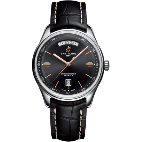 Premier Automatic Day & Date 40 Stainless Steel / Black / Croco Black / Folding