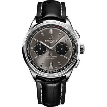 Premier B01 Chronograph 42 Stainless Steel / Anthracite / Croco / Pin