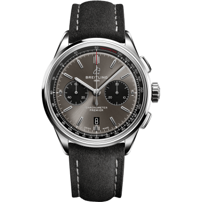 Premier B01 Chronograph 42 Stainless Steel / Anthracite / Nubuck / Pin