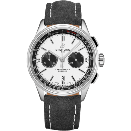 Premier B01 Chronograph 42 Stainless Steel / Silver / Anthracite Nubuck / Pin