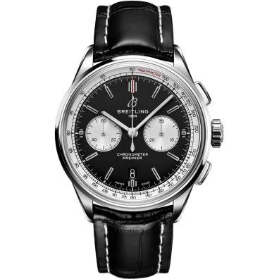 Premier B01 Chronograph 42 Stainless Steel / Black / Alligator / Pin