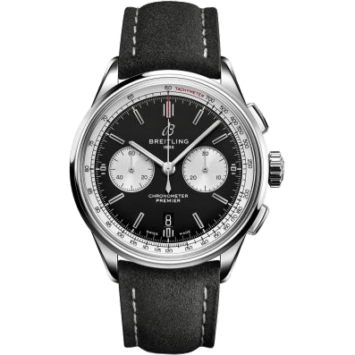 Premier B01 Chronograph 42 Stainless Steel / Black / Nubuck / Pin