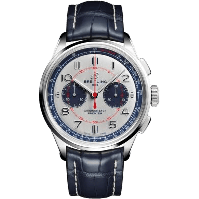 Premier B01 Chronograph 42 Bentley Mulliner Stainless Steel / Silver / Croco / Folding