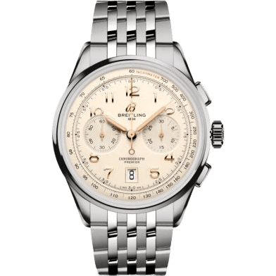 Premier B01 Chronograph 42 Stainless Steel / Cream / Bracelet