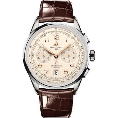 Premier B01 Chronograph 42 Stainless Steel / Cream / Alligator