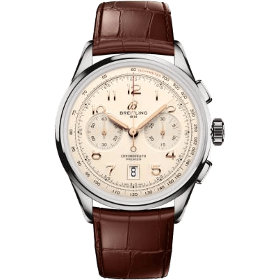 Premier B01 Chronograph 42 Stainless Steel / Cream / Alligator - Matte