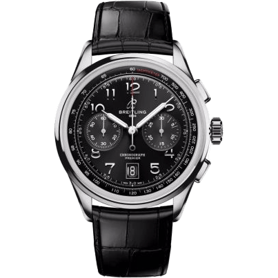 Premier B01 Chronograph 42 Stainless Steel / Black / Alligator - Matte