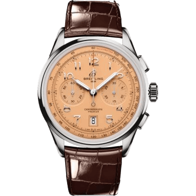Premier B01 Chronograph 42 Stainless Steel / Pink / Alligator