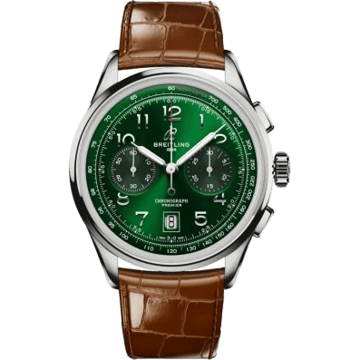 Premier B01 Chronograph 42 Stainless Steel / Green / Alligator