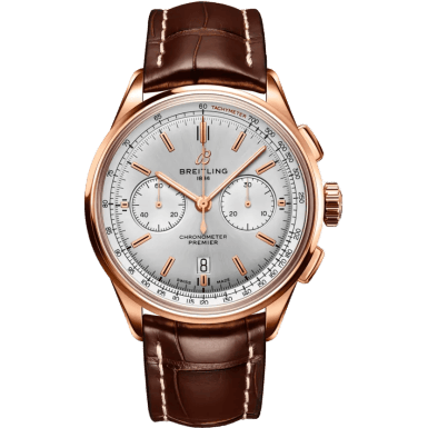 Premier B01 Chronograph 42 Red Gold / Silver / Alligator