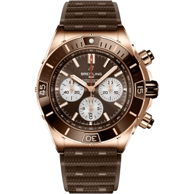 Super Chronomat B01 44 Red Gold / Brown / Rubber Rouleaux