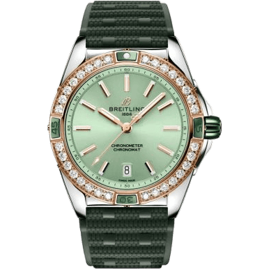 Super Chronomat 38 Stainless Steel - Red Gold / Pink / Rubber Rouleaux