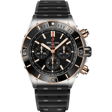 Super Chronomat B01 44 Stainless Steel - Red Gold / Black / Rubber Rouleaux