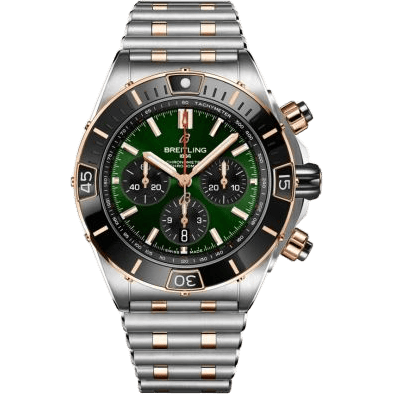 Super Chronomat B01 44 Stainless Steel - Red Gold / Green / Rouleaux