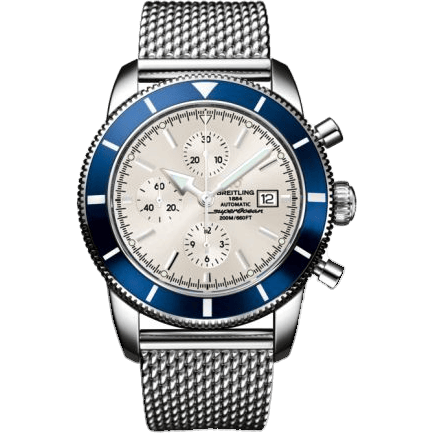 Superocean Heritage 46 Chronograph Stainless Steel / Blue / Stratus Silver / Milanese