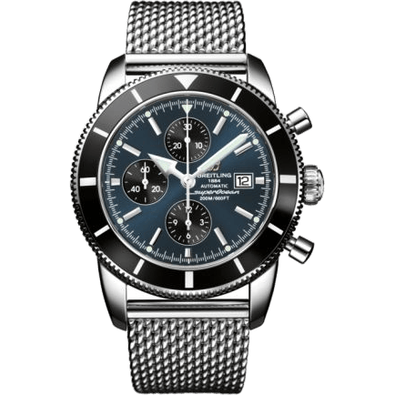 Superocean Heritage 46 Chronograph Stainless Steel / Black / Gun Blue / Milanese
