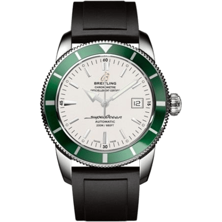 Superocean Heritage 42 Stainless Steel / Green / Stratus Silver / Rubber