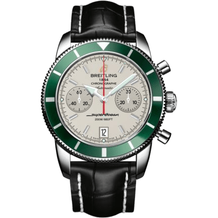 Superocean Heritage 44 Chronograph Stainless Steel / Green / Silver / Croco