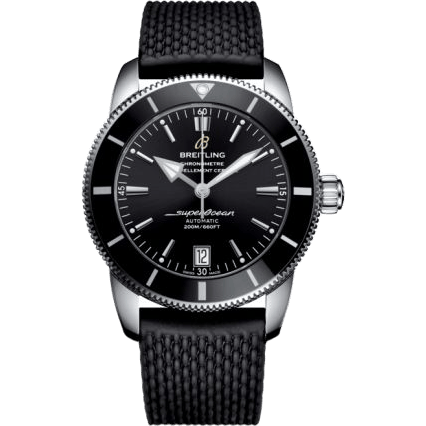 Superocean Heritage II 42 Stainless Steel / Black / Black / Rubber / Pin