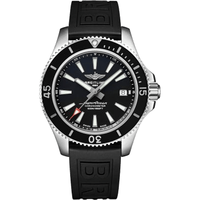 Superocean 42 Stainless Steel / Black / Rubber - Folding / Japan